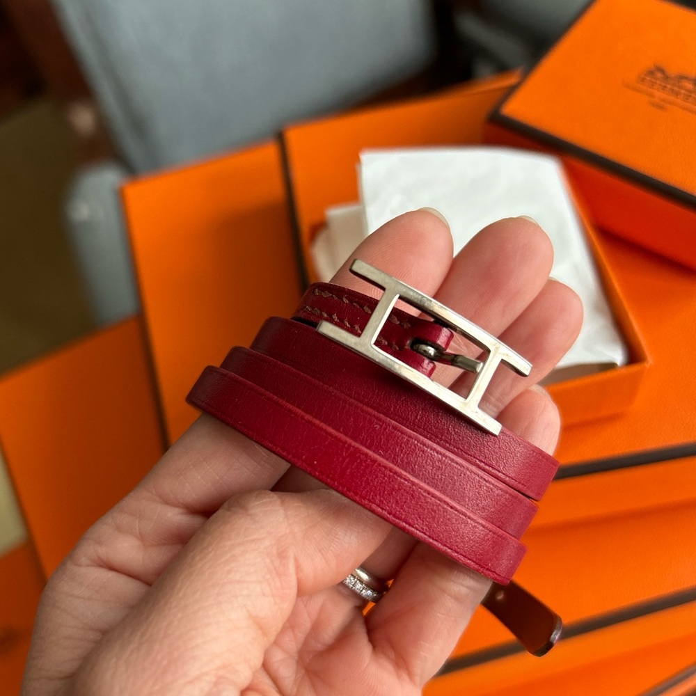 Hermès Behapi Double Tour - Red & Palladium